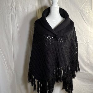 Black Poncho One Size